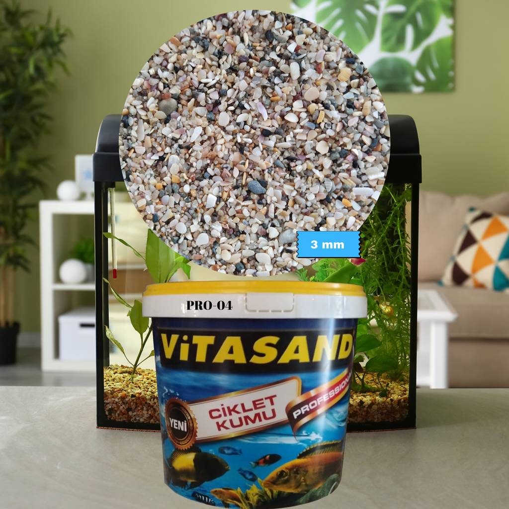 Vitasand Pro-04 3mm Midye Kırığı Akvaryum Kumu