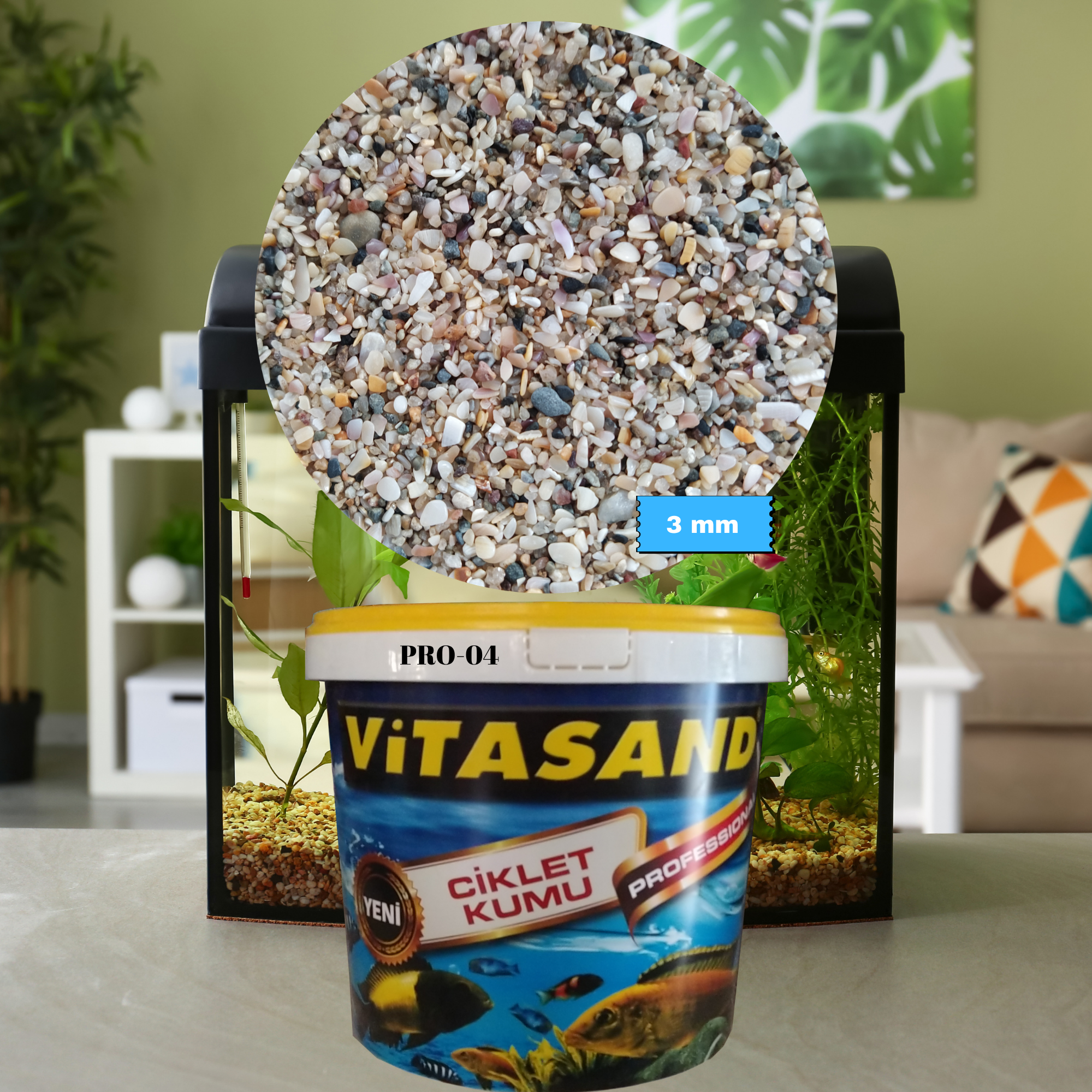 Vitasand Pro-04 3mm Midye Kırığı Akvaryum Kumu