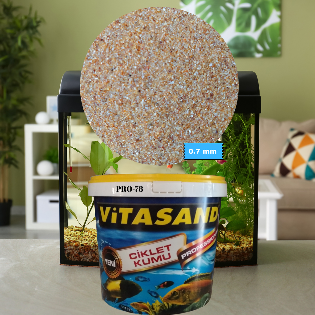 Vitasand Pro-78 0.7mm Sarı Silis Akvaryum Kumu