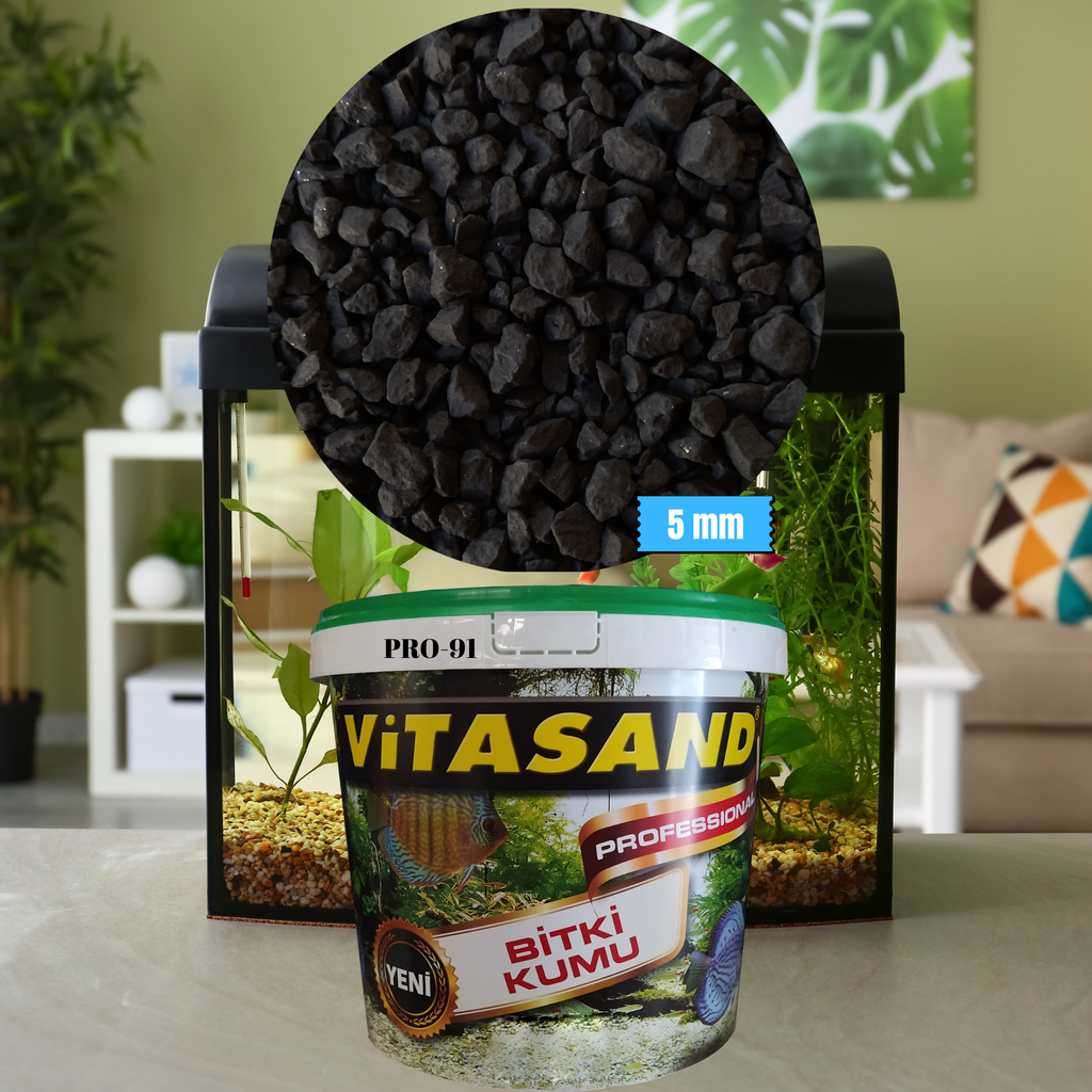 Vitasand Pro-91 5mm Siyah Bitki ve Akvaryum Kumu
